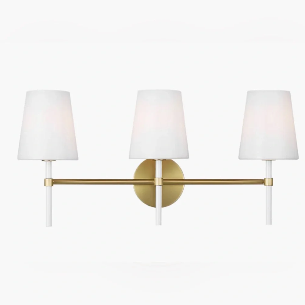 KATE SPADE NEW YORK Monroe 3-Light Milk Glass & Brass Bathroom Sconce